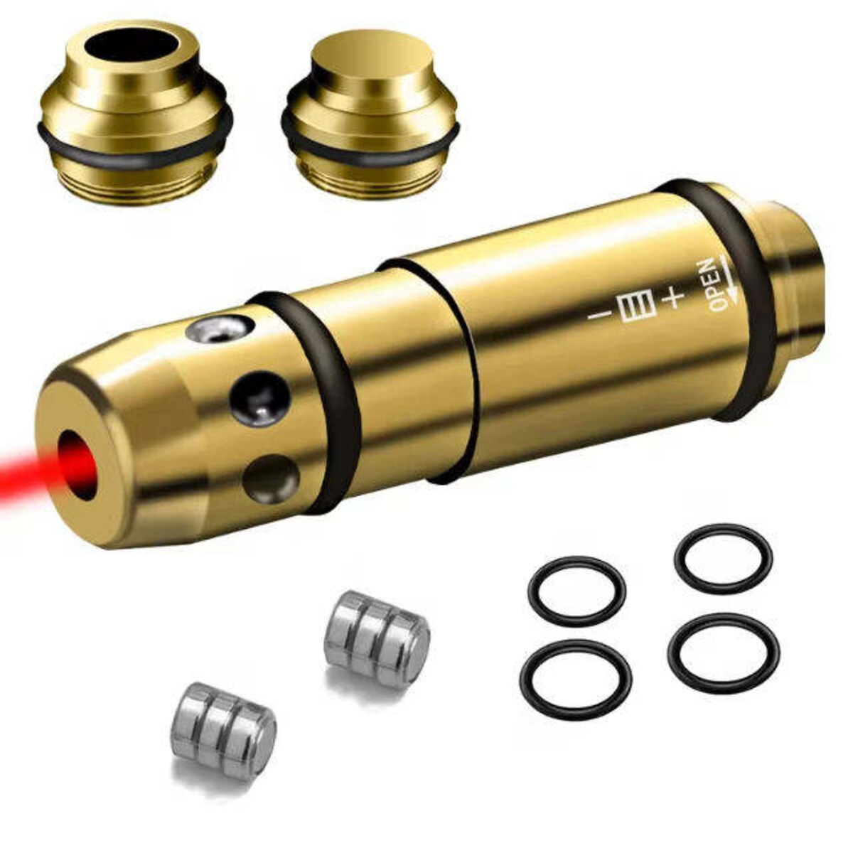 Laser treningowy 9 mm w akcji, widoczna wiązka lasera